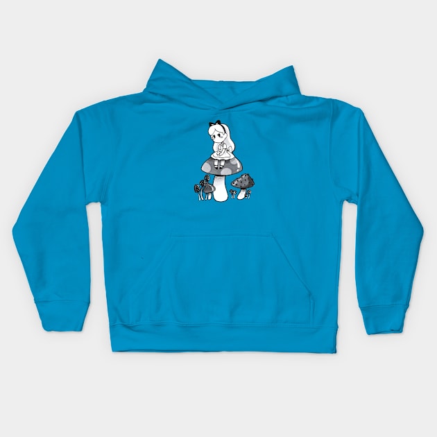 Mushroom Alice Kids Hoodie by LittleGreenHat